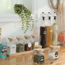 레터링 양념병 오일병 스티커 유리양념통 기름병 1P (13type), 알루미늄(블랙), 10.사각 오일(소)-유리병 알루미늄(블랙)