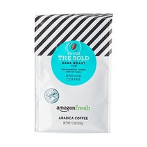 AmazonFresh 저스트 브라이트 그라운드 커피 라이트 로스트 12온스, 더 볼드/다크 로스트_12온스(1팩)