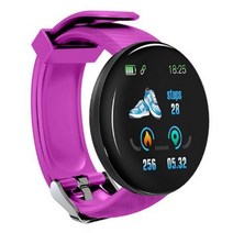 가전제품 전자기기 D18 스마트 워치 심장 박동 혈압 피트니스 추적기 남성 여성 팔찌 방수 스포츠 Smartwatch 안드로이드 IOS, [01] purple