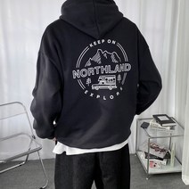 노스랜드 로고 레터링 후드티 오버핏 기모 긴팔 맨투맨티 가을 겨울 남자 커플 후드 코디