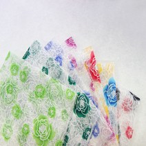한복 원단 장미꽃 7컬러 깨끼 갑사 천 패브릭, 블루