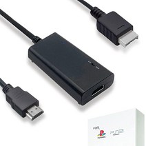 플레이스테이션 2 및 1 콘솔용 HDMI 케이블 (PS2 PS1) PS1/PS2 to 어댑터 트루 RGB 신호 출력 (100% 향상된 비디오 품질) 4:3/16:9 스위치가