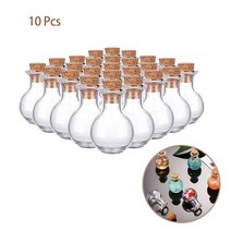 소원 병 유리 코르크가있는 10pcs 미니어처 유리 병 - diy 예술 공예품 장식 보관 액세서리를위한 미니 빈 투명 유리 소원 병 바이알