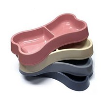 야외 길냥이 밥 그릇 2구 식기 냥덕후 고양이급식기, 옵션, 라이트그레이