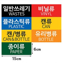 온더바이 대형 쓰레기통 가정용 업소용 재활용 휴지통 대용량 분리수거함, 분리수거 스티커(일반쓰레기), 1개