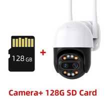 열화상 고성능 4K 8MP PTZ IP 카메라 듀얼 렌 와이파이 8X 줌 야외 보안 보호 2.8mm -12mm 자동 추적 P2P, 01 8MP Add 128G Card_04 영국 플러그