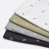 유명한원단 30수 면 싱글 다이마루 원단 펀칭 초대폭 클로버 4종, 화이트[H12-188]