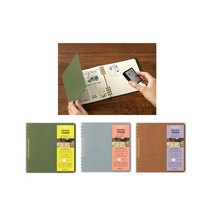 디자인필 미도리 스탬프 노트 도장 다이어리 일기장 메모장 방안지 모눈, 블루그레이