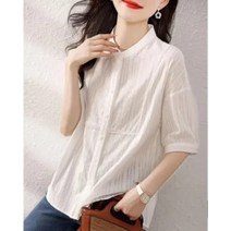 기질 감령 셔츠 여름 통근 심플 코디 상의 달콤 날씬해 보이는 긴팔 블라우스