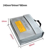 유리 섬유 안전 가드 충전 자루 내화 RC LiPo 배터리 가방, 240mm65mm180mm