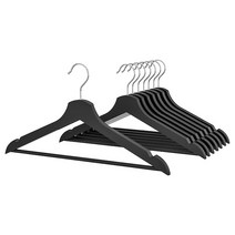 [이케아] 원목 나무 옷걸이 8개 - 부메랑 / 흰색 내추럴 검정 / White Natural Black / Clothes Hanger - Bumerang, 블랙, 8p