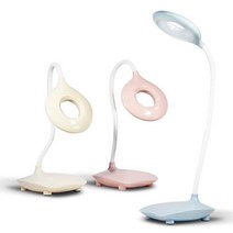 밝기 각도조절 LED 스탠드 라운드 독서용스탠드 시력보호스탠드 램프스탠드, LED마카롱 탁상용스탠드 화이트