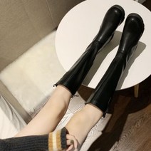 딕슈 여성 베이직 통굽 키높이 지퍼 롱 부츠 SN1BTWA973