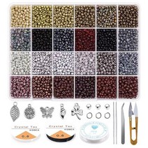 체코어 유리 시드 비즈 아크릴 키트 DIY 팔찌 목걸이 세트 쥬얼리 제작 귀걸이 용품 액세서리, 31 Bead set 35
