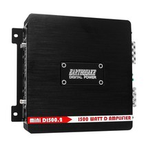 Earthquake Sound Mini D2000 (Gen 2) 모노 클래스 D 자동차 증폭기 최대 전력 2000와트, MiNi D1500.2 (2-Channel, 1500