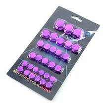 가와사키 호환 튜닝파츠 닌자 엔진 사이드 범퍼 30pcs 오토바이 수정 나사 너트 캡 커버 장식 부품 야마하 혼다 할리 스즈키 크롬 도금, 자주색, 30개