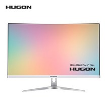 HUGON- 23.8 인치 LED LCD 1920 1080p 커브 스크린 모니터 PC 75Hz HD 게임용 24/27 컴퓨터 VGA HDMI 인터페이스, [01] 27 INCH WHITE