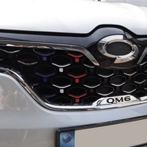 VROOM 2022 QM6 풀체인지 그릴 라디에이터 삼색 포인트 스티커 차량용품, B.독일(운전석), 1개