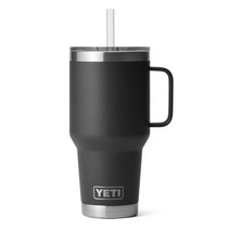 예티 빨대 스트로우 손잡이 핸들 텀블러, 35oz, 블랙, 1개