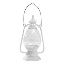 GHSHOP 구식 led 오일 허리케인 랜턴 배터리 운영 매달려 침대 옆 랜턴 책상 램프 주방 실내/야외 캠핑 캐빈 바, 하얀색