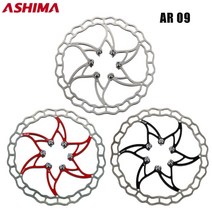 ASHIMA-ARO 08/09 디스크 브레이크 산악 로드 자전거 로터 스테인레스 알루미늄 라이트 140MM/160MM/180MM 6 볼트 액세서리, [03] AR09 140mm black