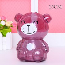 리틀 곰 돼지 저금통 투명 동전 지폐 절약 상자 귀여운 안전 금고 명절 선물 데스크탑 장식, [14] Color 1415