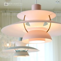 럭스 루센 1등 펜던트 국산 루이스폴센 st PH5 식탁등, 라지 500mm 핑크 + 램프 10W벌브 전구색
