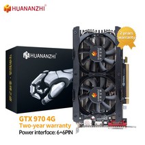 HUANANZHI GTX 1060 1050TI 960 760 650 2G 4G 6G 그래픽 카드 RX 550 560 4G GDDR4 GDDR5 VGA HDMI 호환, GTX970 4G
