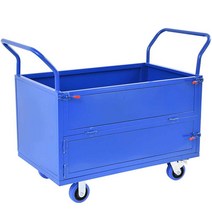 트렁크 카트 파렛트 운반 망카 롤테이너 대형 구르마, 메쉬 블루 100x60x50 4인치 고무바퀴