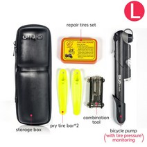 자전거 바이크 수리 도구 키트 휴대용 MTB 타이어 펌프 사이클링 펑크 가방 보관 병, 도구 세트 L