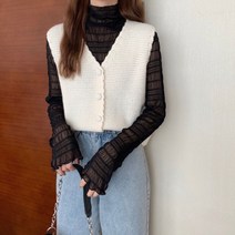20대 여자 조끼 봄 가을 옷 베스트 니트 청 작은아씨들 패션 초록 할머니 코바늘 배색 패딩 할매 여성 김장 퍼 핑