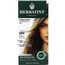 허바틴트 다크 블론드 Herbatint Permanent Haircolor Gel 6N Dark Blonde 135ml, 1팩