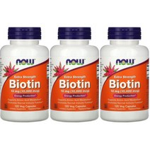 [3개세트] 나우푸드 엑스트라 스트렝스 비오틴 120정x3개 10000mcg, 120정x3병