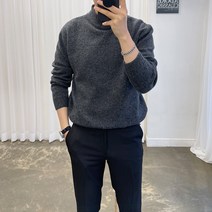 아도르클래식 반목폴라 터틀넥 라운드 긴팔 니트