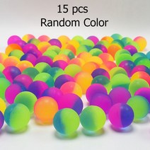 에어바운스 15 개몫 하이 바운스 장난감 공 아이 선물 파티 호의 장식 아이 튀는 공 패턴 흙 색 2 색 바운스 공, 25mm shuangse