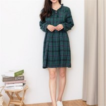 셀러허브 여성패션 [오노마] ONM 여자 체크 넥라인 프릴 카라 미니 원피스