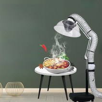 이동식 환풍기 덕트 연기 배출 냄새 실내 고기 냄새제거 뜸, A. 3m 원형 커버  고정식