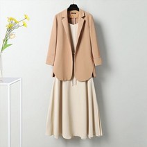 해외여행 여름옷 해변 원피스 여성용 드레스 슈트 코트 뉴 여름 서스펜더 드레스 블레이저 투피스 봄 가 우아한 캐주얼 올 매치 스커트 탑 세트