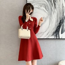 블링앤수 여성 오피스 라운드넥 면 원피스 KZZ422