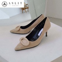 애슬릿 애슬릿 스웨이드 스틸레토 라운드 장식 펌프스 7cm