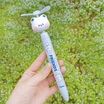 선풍기 볼펜 귀여운 다기능 케릭터 펜 팬, 0.5mm, 우유 설탕 일기 / 4 개의 배터리를 보냅니다
