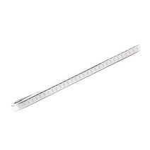 TC0307 Tateossian 스털링 실버 직사각형 리브드 타이 클립 5cm 길이