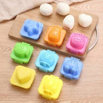 주먹밥틀 초밥 주먹밥 밥틀 삼각김밥 김밥 계란 금형 귀여운 만화 아기 금형 3d 계란 반지 도시락 액세서리 토끼 곰 물고기 계란 장식 도구 주방 가제트, 8 개 세트 무작위