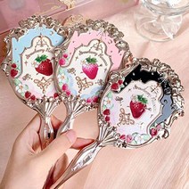 플라워노우즈 CityMona Flower knows 딸기 코스메틱 귀여운 아이 섀도우 티크 립글로스 메이크업 브러쉬, M01거울-핑크