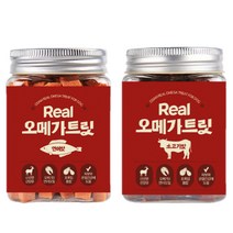 신제품-[오담] 리얼 오메가 트릿 180g (소고기맛/연어맛) 영양 가득한 강아지 간식, 연어맛