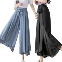 엘레스 여성치마 불루+블랙 2장 스커트 치마바지