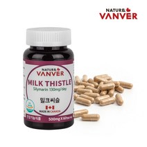 네이처밴버 밀크씨슬 간영양제 실리마린 아티초크 엉겅퀴 민들레 뿌리 분말 콜린 밀크시슬 효능 복용법 추천, 4병, 60캡슐