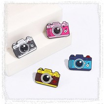 빈티지 카메라 뱃지 세트 레트로