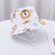 면화 자외선 차단 일 파나마 비치 키즈 양동이 귀여운 만화, lion crown+54cm 6-8years