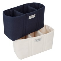 코튼 파우치 가방속 칸막이 면 이너백 네이비 아이보리 세트